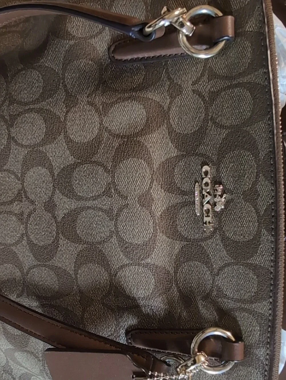 Coach Brown Signature Canvas Shoulder Bag